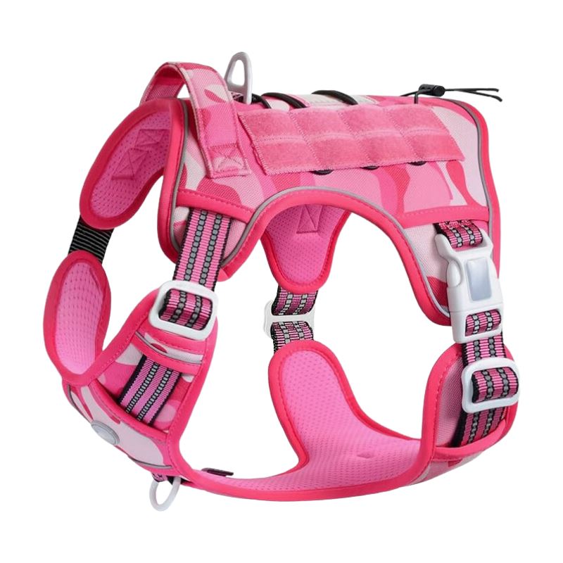 No Pull Reflective Harness One Paw Dog Company Hot Pink Camo S Harness 
