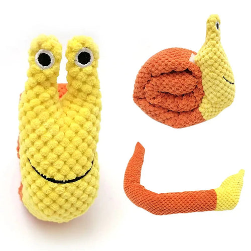 Dog Squeak Toys Pet Sniffing Plush Snails Toys Tibetan Food Molar Puzzle Dog Toys Interactive Cat Dog Puzzle Toy Feeder Wholsale One Paw Dog Company B 