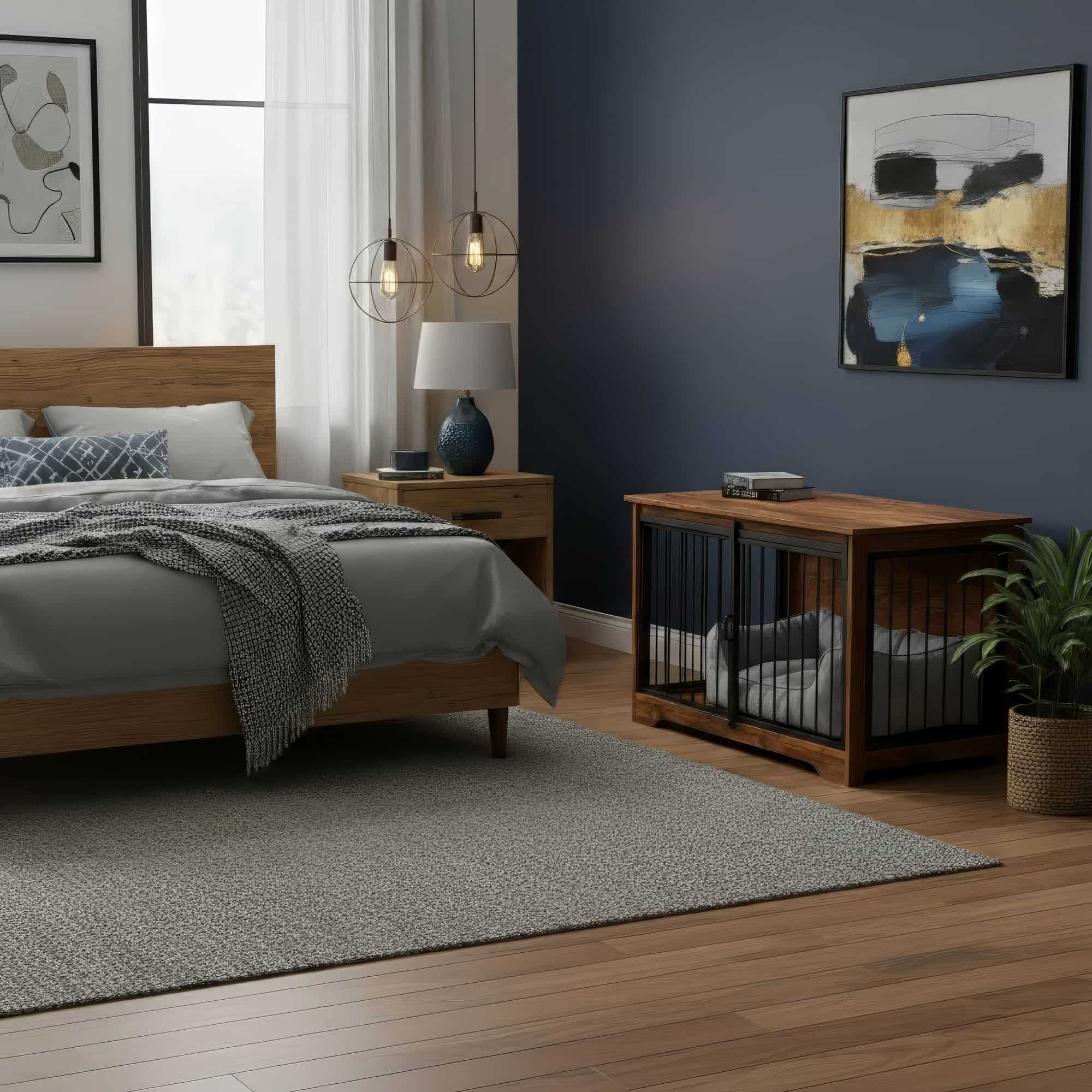 Aurelia Furniture Style Dog Crate | Wooden Barn Door Dog Crate