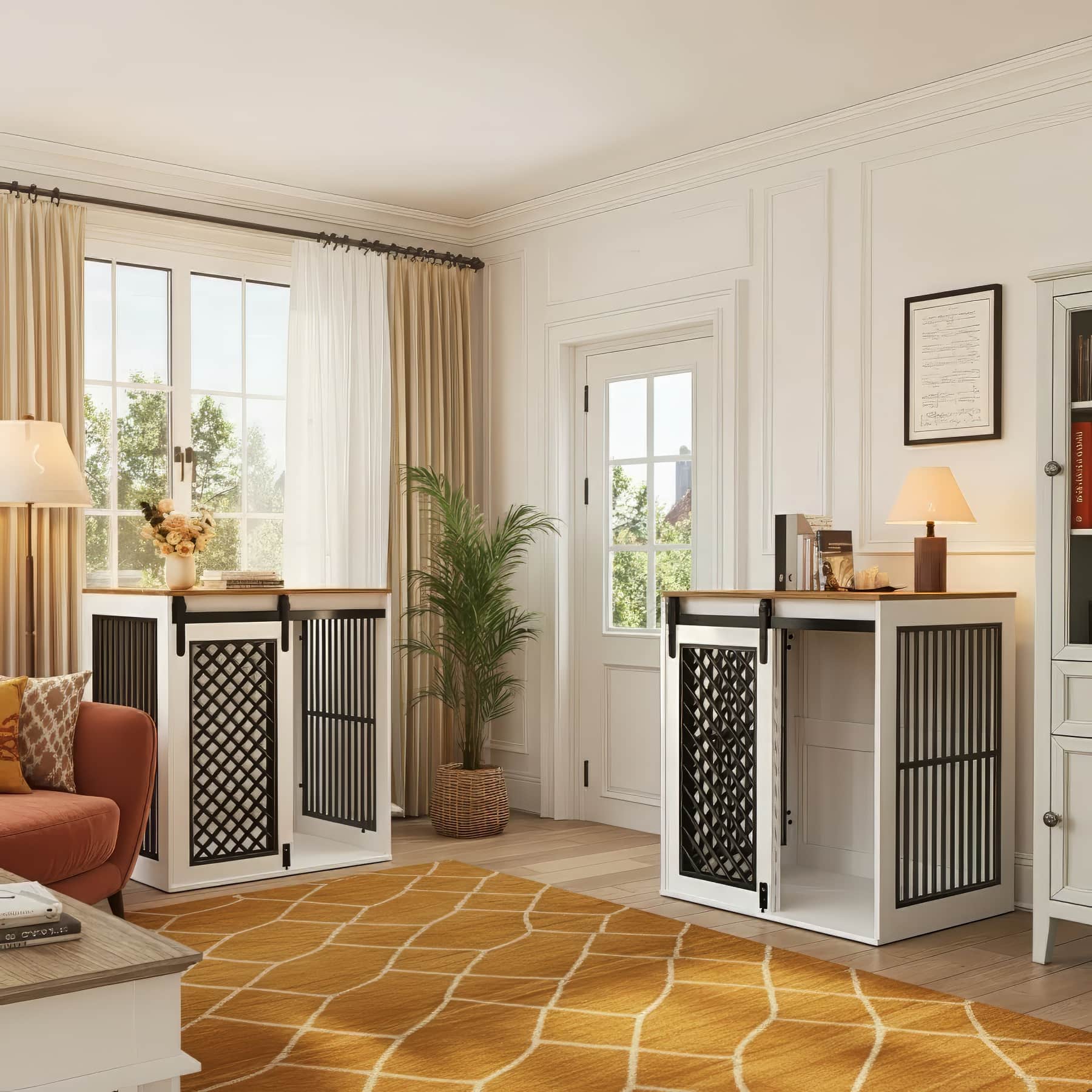 MONTARA Double Dog Crate | Sliding Doors & Removable Divider
