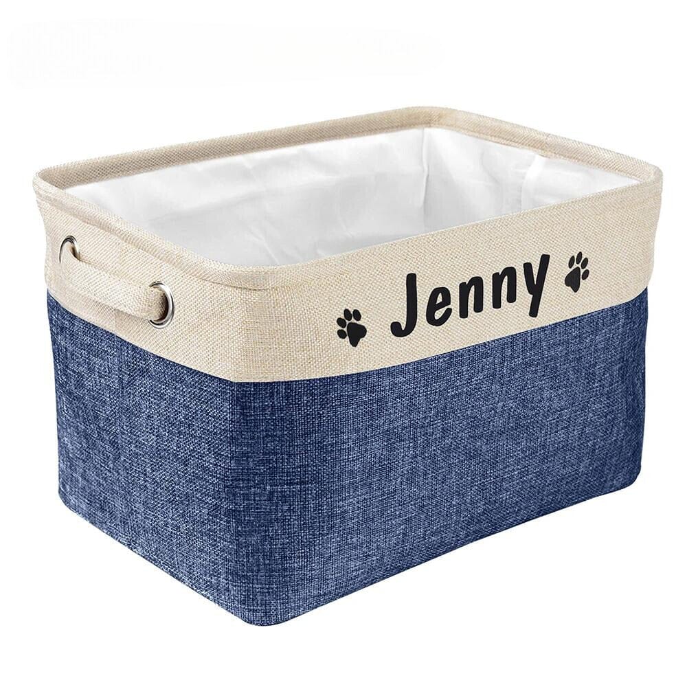 Personalized Toy Storage Basket 0 BonaceBoutique Dark Blue Box 