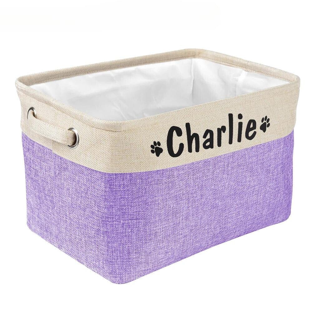 Personalized Toy Storage Basket 0 BonaceBoutique Purple Box 