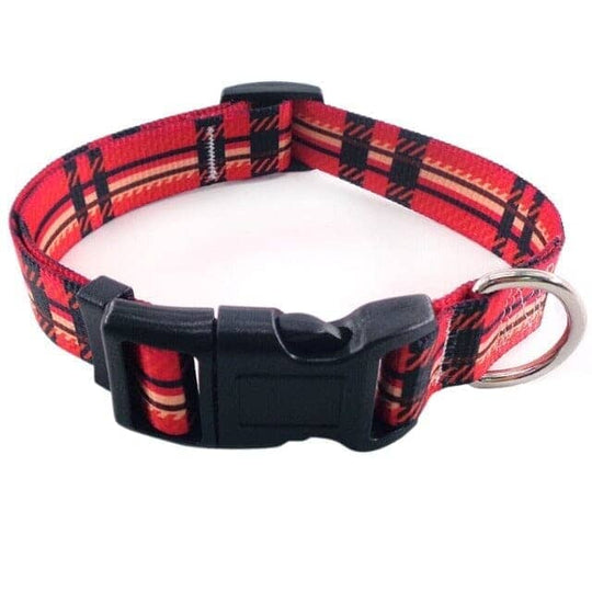 Boho Style Fashion Dog Collars 0 BonaceBoutique Red Plaid S 
