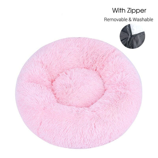 Calming Dog Donut Bed With Removable Cover BonaceBoutique Light Pink XXS 