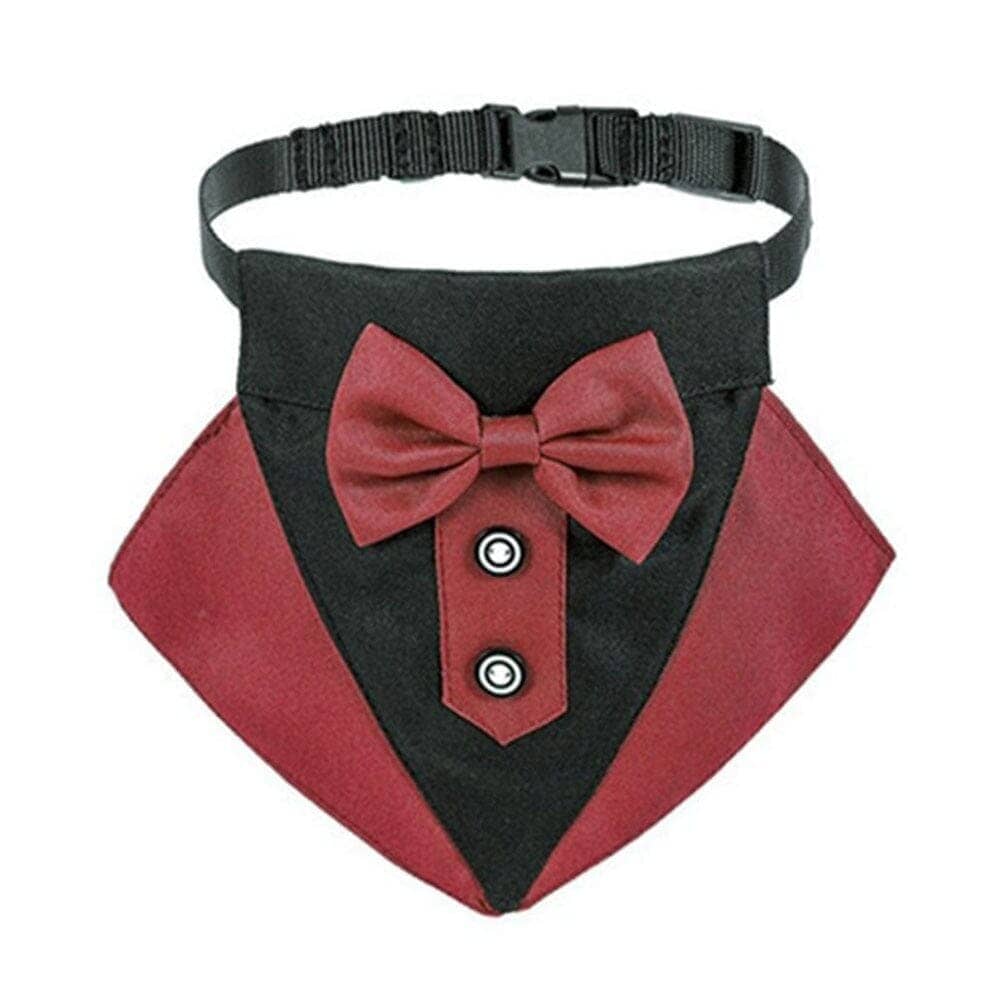 Dog Tuxedo Collar 0 BonaceBoutique Red & Black S 