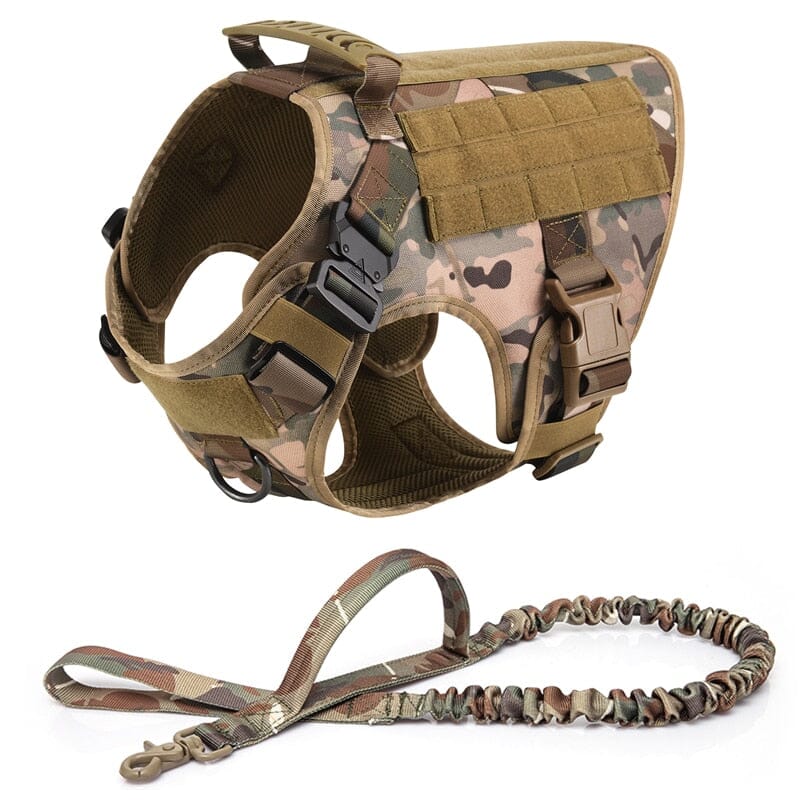 K9 Tactical Military Vest Pet German Shepherd Golden Retriever Tactical Training Dog Harness and Leash Set For All Breeds Dogs 0 BonaceBoutique Camo Harness + Leash S 