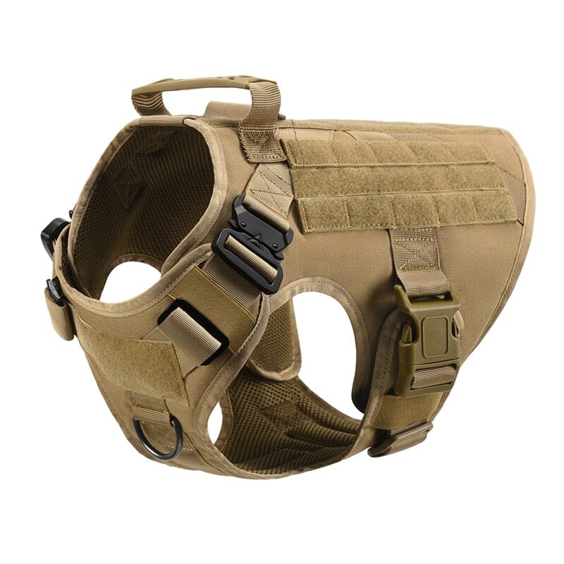 K9 Tactical Military Vest Pet German Shepherd Golden Retriever Tactical Training Dog Harness and Leash Set For All Breeds Dogs 0 BonaceBoutique Khaki Harness S 