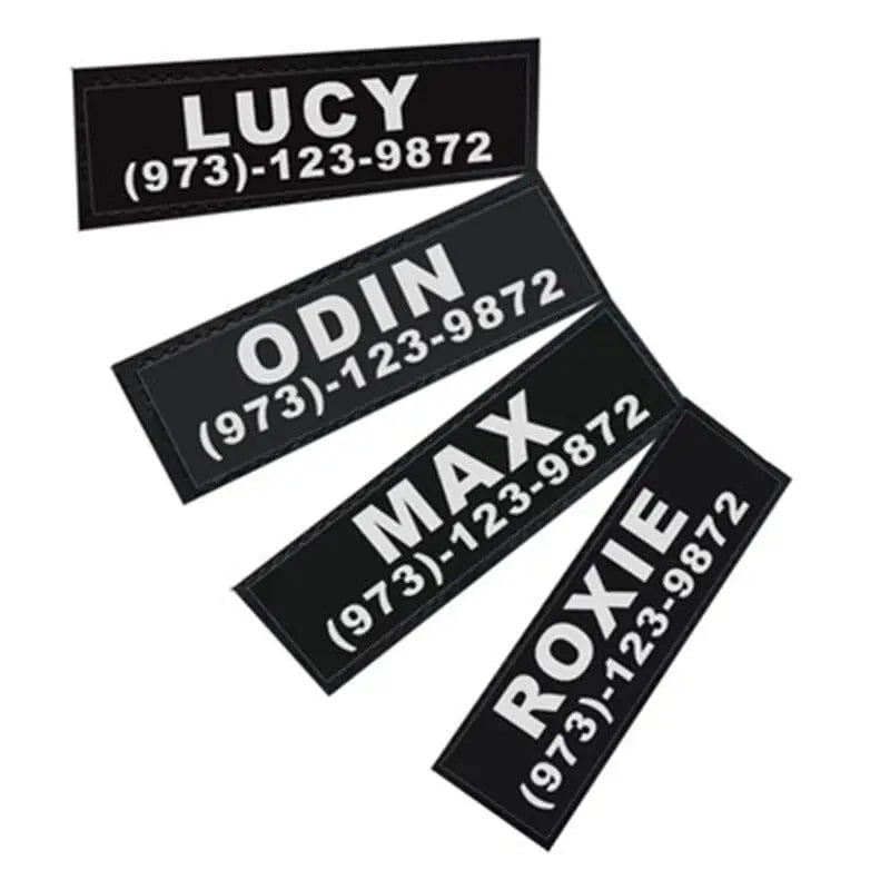 Large Custom Dog Velcro Label Pet Chest Strap Velcro Custom Patch Name Tag Dog Chest Strap Harness 0 BonaceBoutique L 