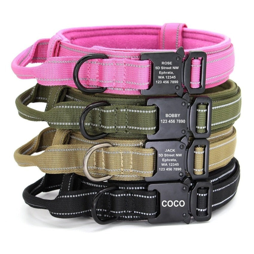 Personalized Tactical Style Dog Collar With Handle 0 BonaceBoutique 