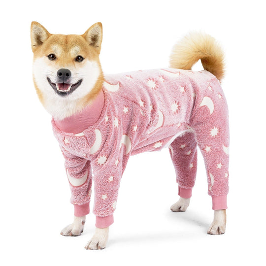 Polar Fleece Dog Pajamas 0 BonaceBoutique Pink Nightsky XS 