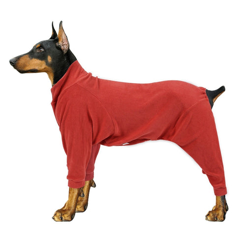 Polar Fleece Dog Pajamas 0 BonaceBoutique Red XS 