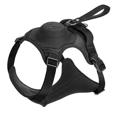 Premium Padded Harness with Retractable Leash 0 BonaceBoutique Black M 