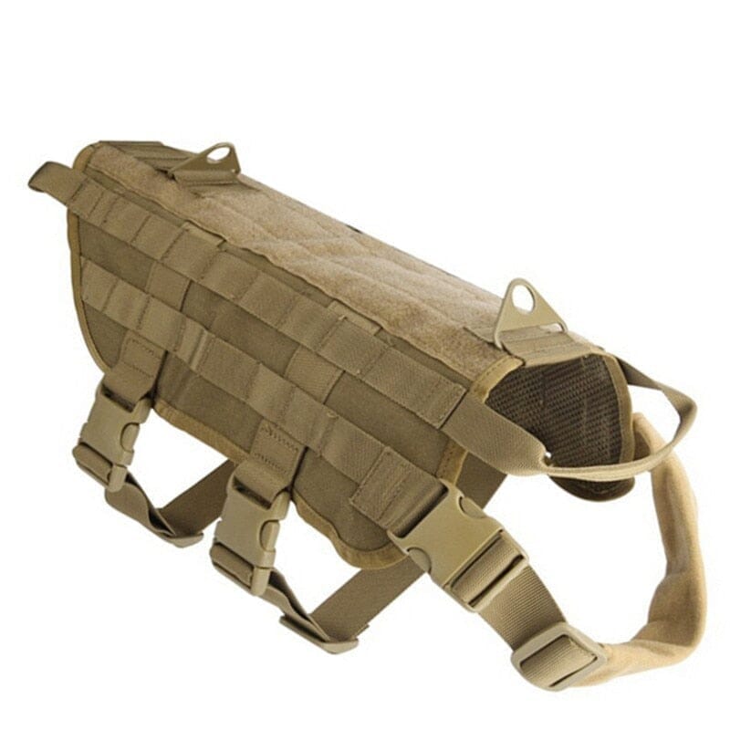 Tactical No Pull Dog Harness With Saddle Bags 0 BonaceBoutique Sand Desert Camo M 