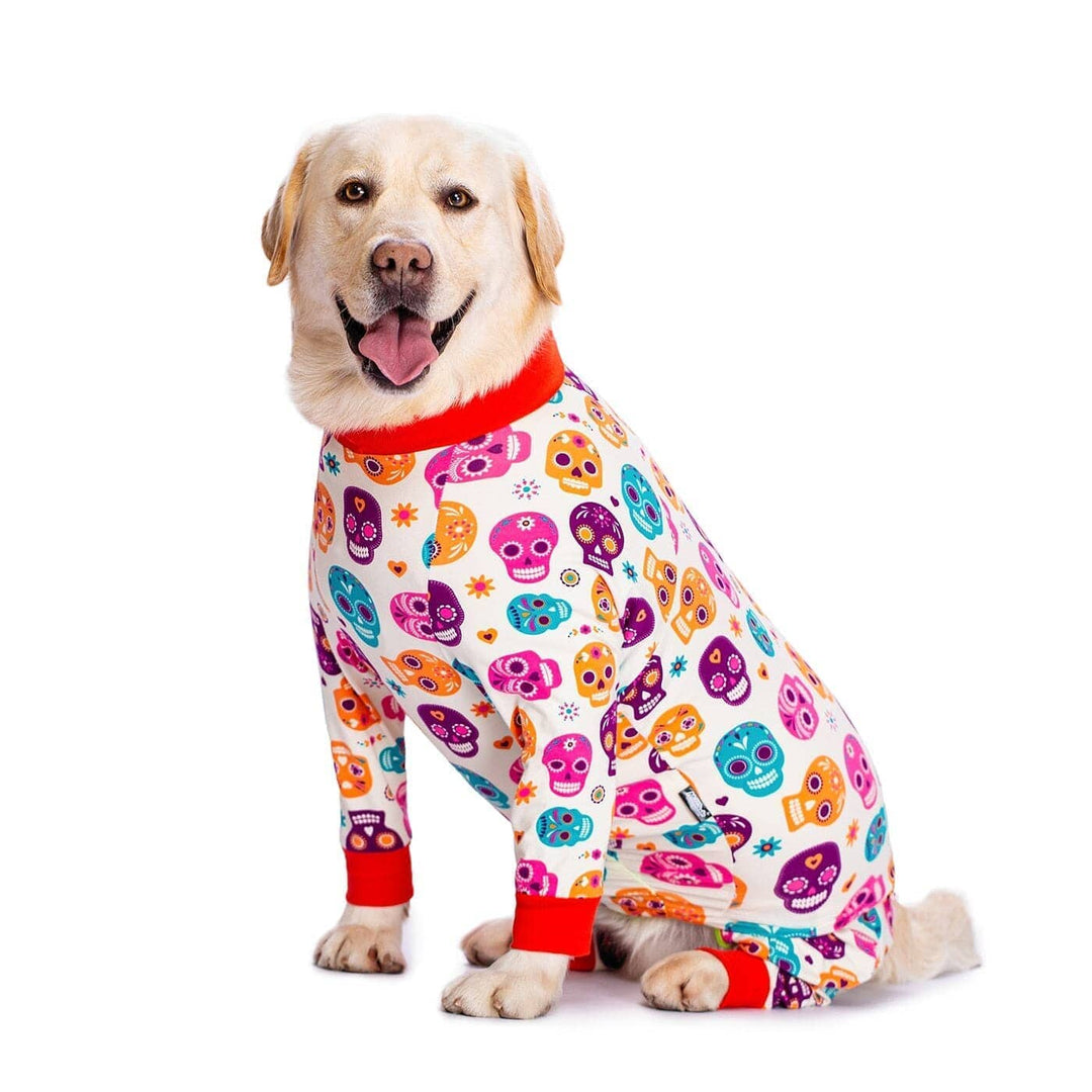 The Coziest Fleece Dog Pajamas BonaceBoutique Fun Skulls XS 